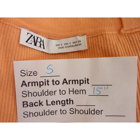 Zara Square Neck Tank Top Orange Creamsicle S - Picture 5 of 5